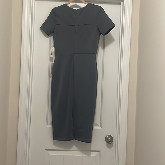 NWT Alexia Admor Scuba Midi Sheath Dress Castle Grey Size XS - Picture 3 of 4